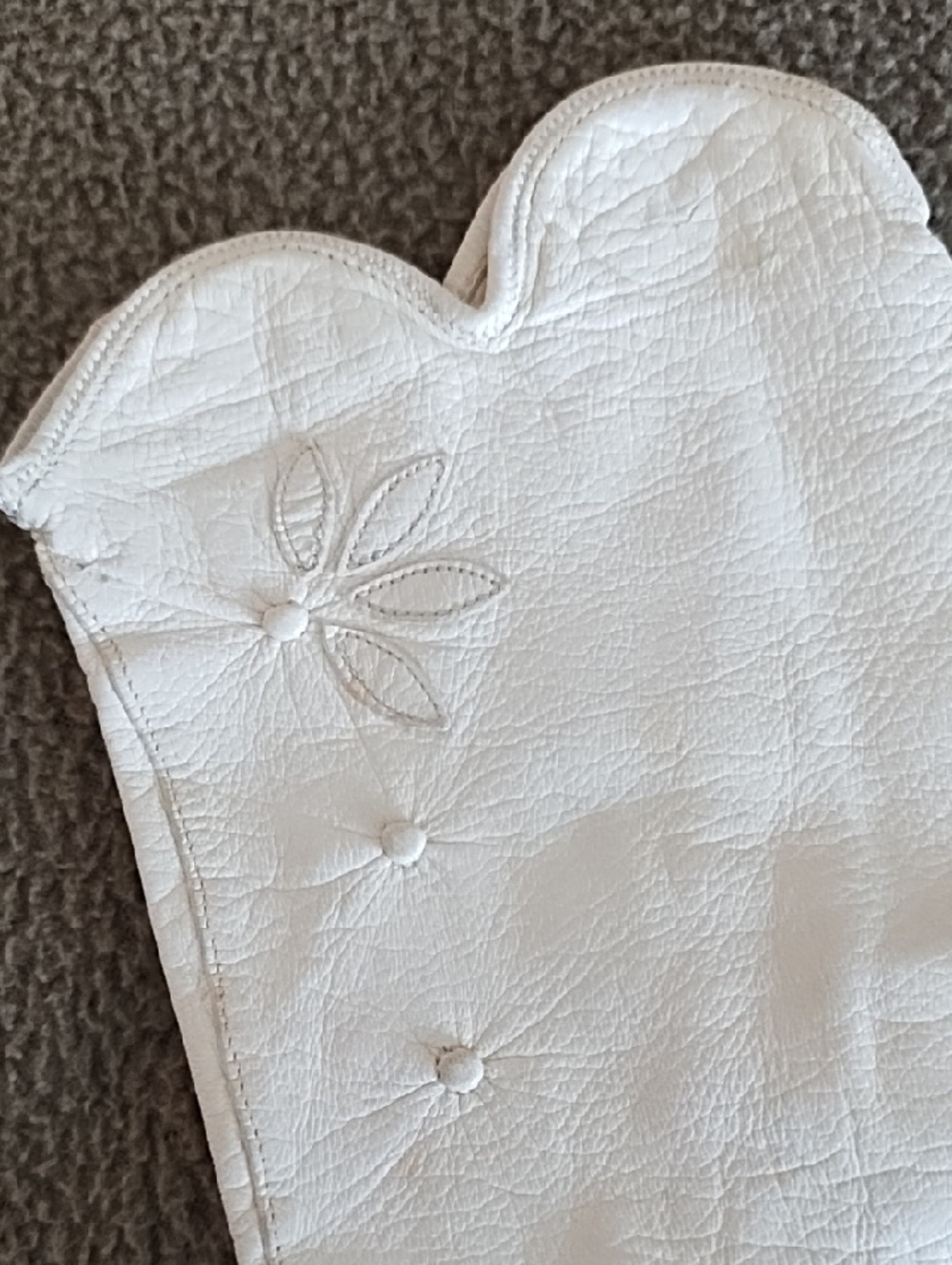 Kid Leather Gloves Women's Size Small 7.5 Made In Germany Vintage Feminine White - Picture 3 of 5